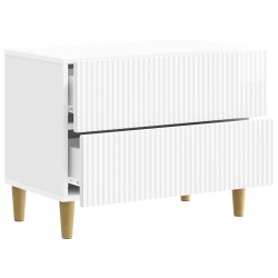 Cabinet de chevet avec tiroir Blanc brillant 62 x 34,5 x 48 cm 633797633797