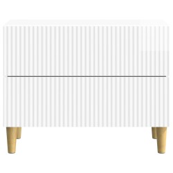 Cabinet de chevet avec tiroir Blanc brillant 62 x 34,5 x 48 cm 633797633797
