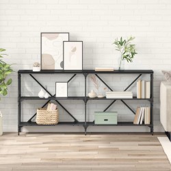 Table console Chêne noir 160 x 30 x 75 cm Bois d'ingénierie 633800633800