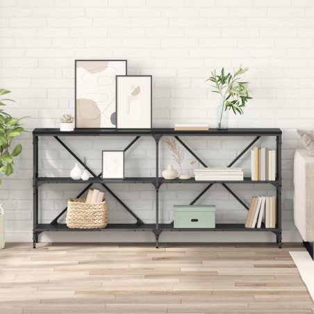 Table console Chêne noir 160 x 30 x 75 cm Bois d'ingénierie 633800633800