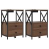 Cabinet de chevet avec tiroir 2 pcs Chêne brun 40 x 31 x 60 cm 633802633802
