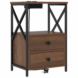 Cabinet de chevet avec tiroir 2 pcs Chêne brun 40 x 31 x 60 cm 633802633802