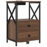 Cabinet de chevet avec tiroir 2 pcs Chêne brun 40 x 31 x 60 cm 633802633802