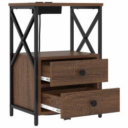 Cabinet de chevet avec tiroir 2 pcs Chêne brun 40 x 31 x 60 cm 633802633802