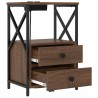 Cabinet de chevet avec tiroir 2 pcs Chêne brun 40 x 31 x 60 cm 633802633802