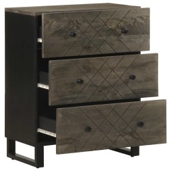 Buffets 2 pcs noir 60x33x75 cm bois massif de manguier 633806633806