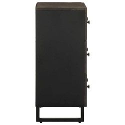 Buffets 2 pcs noir 60x33x75 cm bois massif de manguier 633806633806