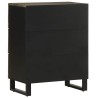 Buffets 2 pcs noir 60x33x75 cm bois massif de manguier 633806633806