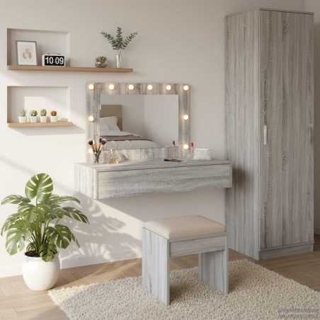 Table de Toilette Gris 100 x 40 x 70 cm Bois d'ingénierie 633807633807