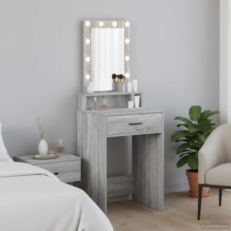 Table de Toilette Gris 50 x 41 x 140 cm Bois d'ingénierie 633809633809