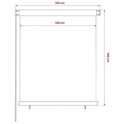 Store roulant d'extérieur 125 (l) x 140 (H) cm noir 633821633821