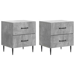 Cabinet de chevet 2 pcs Gris béton 43 x 34,5 x 47,5 cm 633834633834