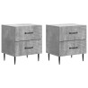 Cabinet de chevet 2 pcs Gris béton 43 x 34,5 x 47,5 cm 633834633834
