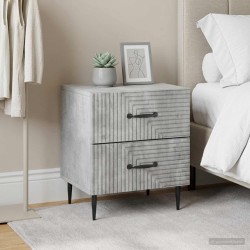 Cabinet de chevet 2 pcs Gris béton 43 x 34,5 x 47,5 cm 633834633834