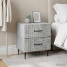 Cabinet de chevet 2 pcs Gris béton 43 x 34,5 x 47,5 cm 633834633834