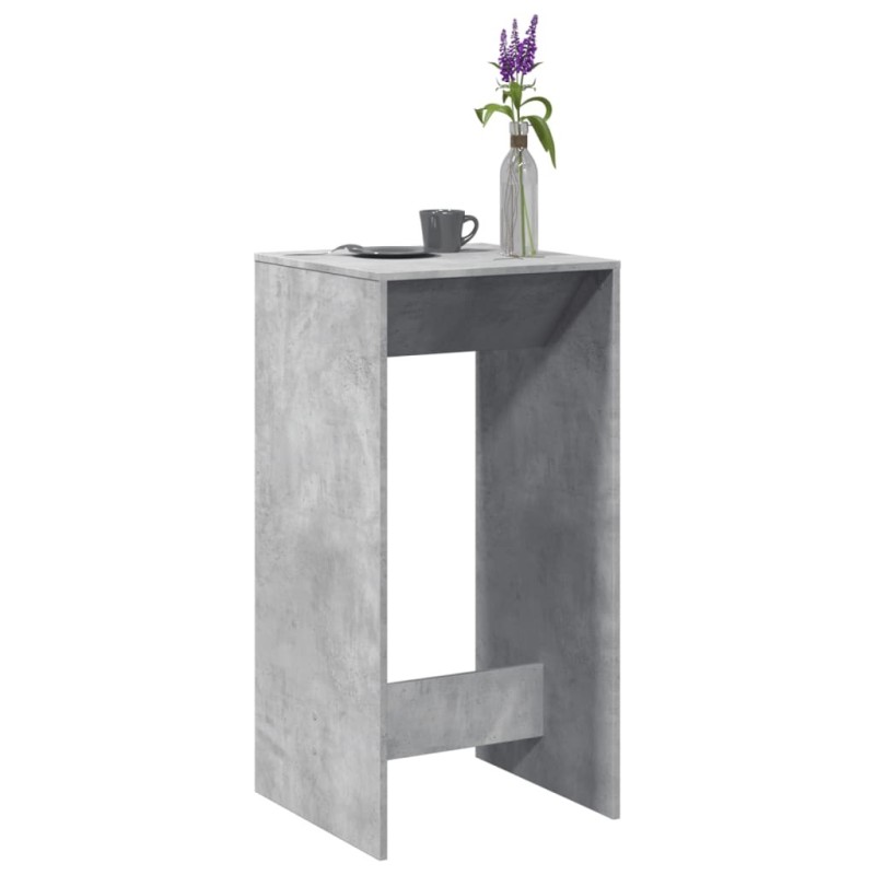 Table de bar gris béton 51x50x103,5 cm bois d'ingénierie 633835633835