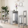 Table de bar gris béton 51x50x103,5 cm bois d'ingénierie 633835633835