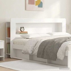 Cabinet de Tête de Lit avec stockage Blanc Bois d’ingénierie 633837633837