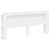 Cabinet de Tête de Lit avec stockage Blanc Bois d’ingénierie 633837633837