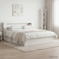Cabinet de Tête de Lit avec stockage Blanc Bois d’ingénierie 633837633837