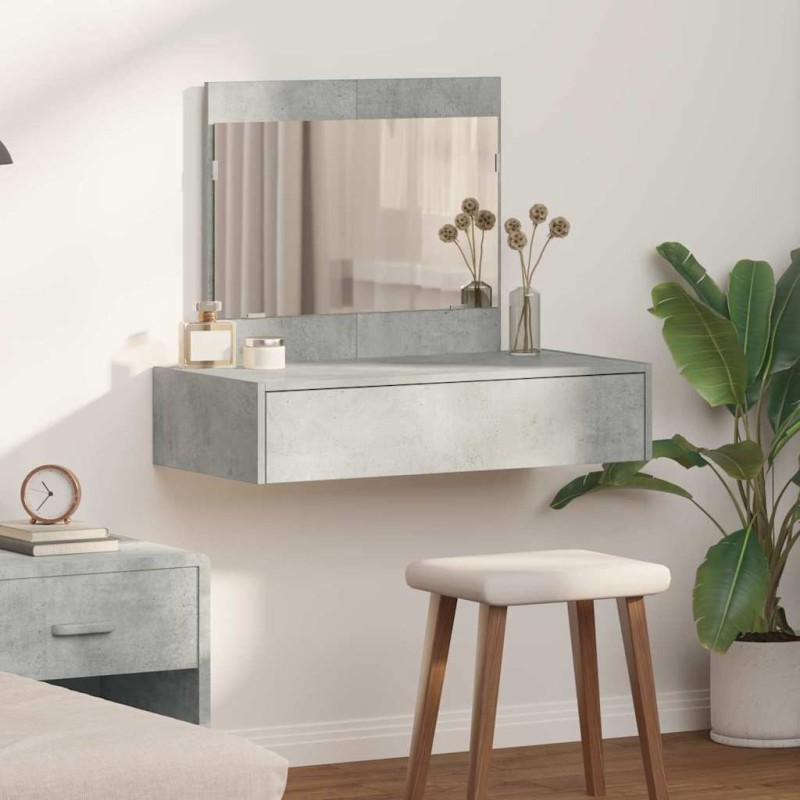 Table de Toilette Gris 83 x 40 x 70 cm Bois d'ingénierie 633839633839