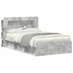 Cabinet de Tête de Lit Gris béton Bois d’ingénierie 633846633846