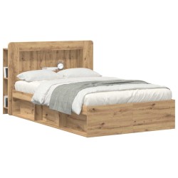 Cabinet de Tête de Lit Chêne artisanal 120 cm Bois d’ingénierie 633847633847
