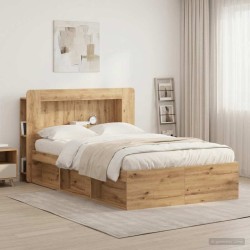 Cabinet de Tête de Lit Chêne artisanal 120 cm Bois d’ingénierie 633847633847