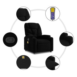 Fauteuil de massage inclinable noir tissu 633851633851