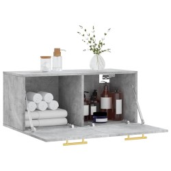 Armoire murale gris béton 80x36,5x35 cm bois d'ingénierie 633853633853
