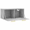 Armoire murale gris béton 80x36,5x35 cm bois d'ingénierie 633853633853