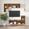 Ensemble meuble TV Montage mural Bois Ancien 37 x 37 x 107 cm 633854633854