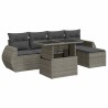Salon de jardin 6 pcs avec coussins gris résine tressée 633855633855