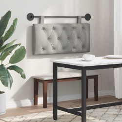 Tête de lit suspendue Avec lumière LED Gris clair Velours 633856633856