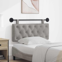 Tête de lit suspendue Avec lumière LED Gris clair Velours 633857633857