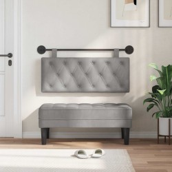 Tête de lit suspendue Avec lumière LED Gris clair Velours 633857633857