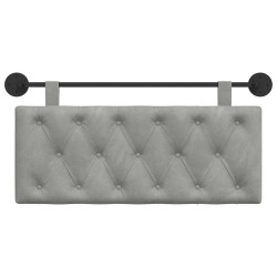 Tête de lit suspendue Avec lumière LED Gris clair Velours 633857633857