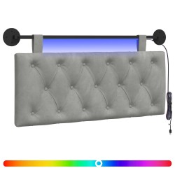 Tête de lit suspendue Avec lumière LED Gris clair Velours 633858633858