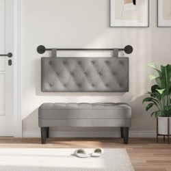 Tête de lit suspendue Avec lumière LED Gris clair Velours 633858633858