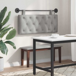 Tête de lit suspendue Avec lumière LED Gris clair Velours 633858633858