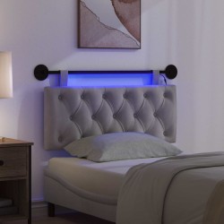 Tête de lit suspendue Avec lumière LED Gris clair Velours 633858633858