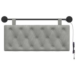 Tête de lit suspendue Avec lumière LED Gris clair Velours 633858633858
