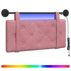 Tête de lit suspendue Avec lumière LED Rose Velours 633859633859