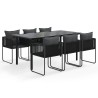 Ensemble à manger de jardin 7 pcs Noir  633863633863
