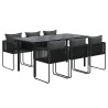 Ensemble à manger de jardin 7 pcs Noir  633863633863