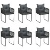 Ensemble à manger de jardin 7 pcs Noir  633863633863