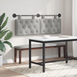 Tête de lit suspendue Avec lumière LED Gris clair Velours 633864633864