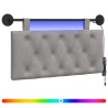 Tête de lit suspendue Avec lumière LED Gris clair Velours 633865633865