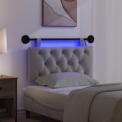 Tête de lit suspendue Avec lumière LED Gris clair Velours 633865633865