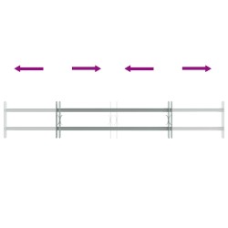 Grille de sécurité pour fenêtres avec 2 barres transversales 633872633872